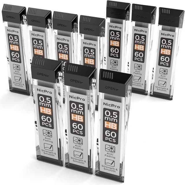 Detalle de Nicpro 0,5 mm HB Bleistiftminen 600er Pack ✏