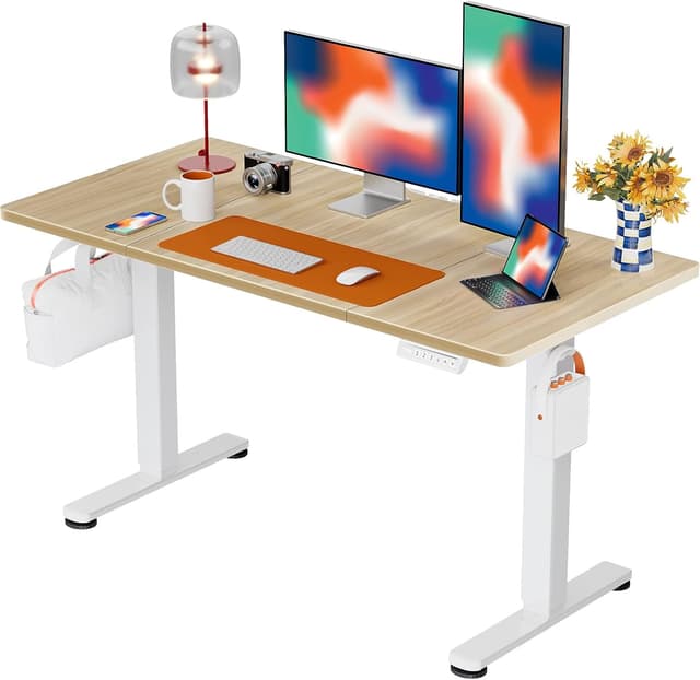 Detalle de ErGear Scrivania regolabile in altezza con pannello smart e 4 memorie (120 x 60 cm, beige)