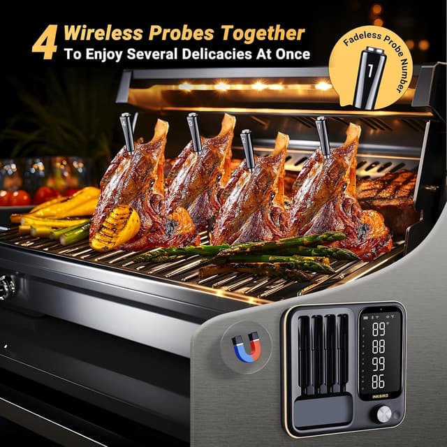 Detalle de INKBIRD Wireless Meat Thermometer 4-Probe ๐