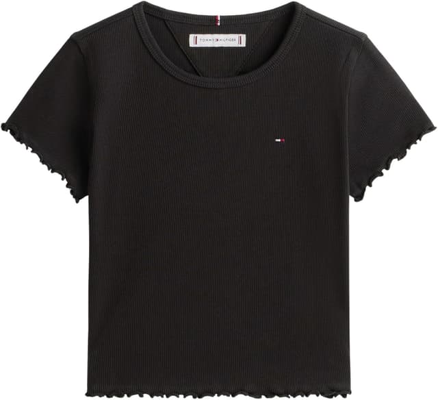 Detalle 2 de Tommy Hilfiger Mädchen Essential Rib Top SS (KG0K…) – figurbetontes Basic-Oberteil