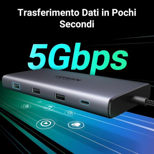 Thumbnail 6 de UGREEN Revodok Pro 210 Docking Station USB-C 10 in 1 con doppio HDMI, Ethernet gigabit, SD/TF e Power Delivery 100W