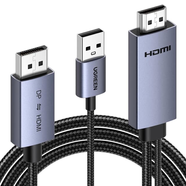 Detalle de UGREEN Bi-directional HDMI to DisplayPort Cable 2m
