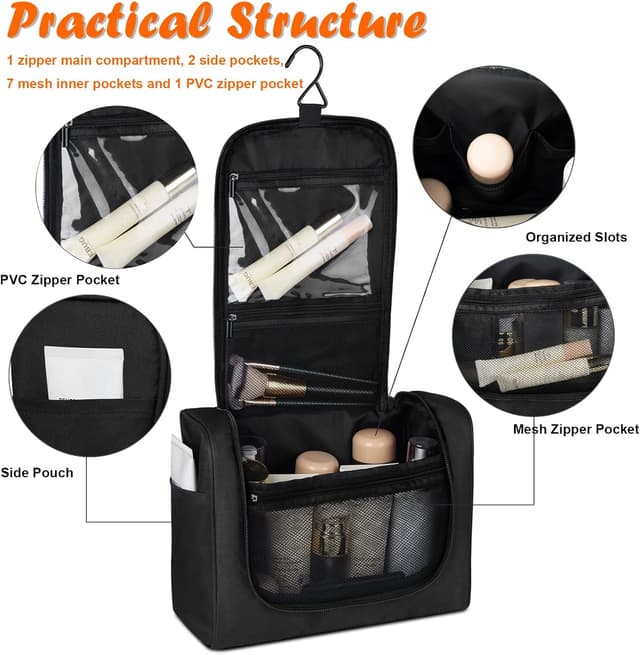 Thumbnail 3 de FITDON Large Hanging Toiletry Bag