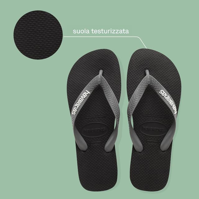 Detalle de Havaianas Top Logo Pop Up infradito unisex con suola antiscivolo e logo in evidenza