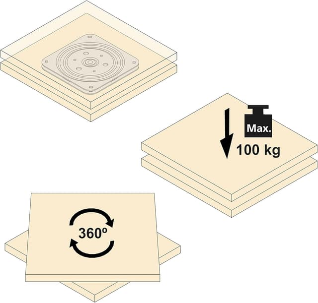 Thumbnail 3 de Emuca base giratoria 360° acero cincado para TV/monitor 🔄