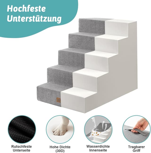 Thumbnail 3 de COZY KISS Hundetreppe 5 Stufen Grau 75x50x60 cm