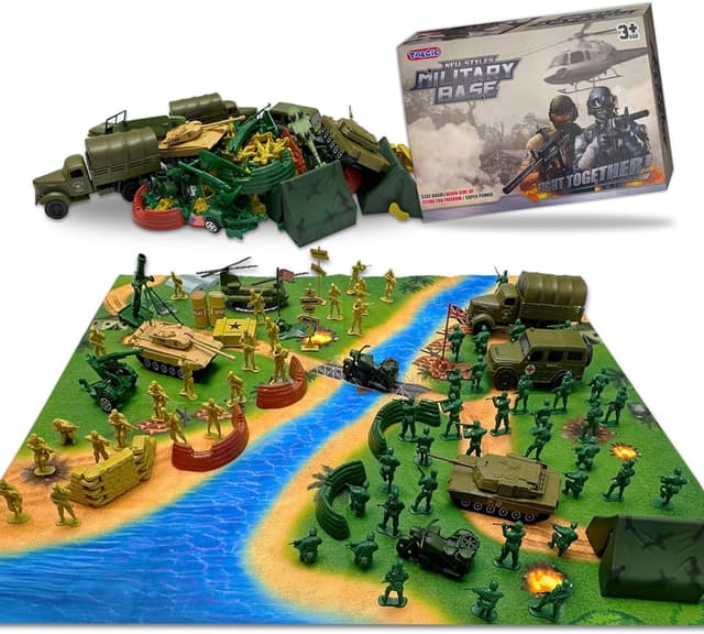 Thumbnail 6 de TALGIC Army Men Playset (Large Set) with 80 Action Figures, Battle Mat, Tanks & Vehicles