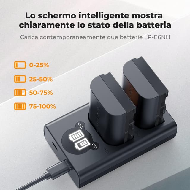 Thumbnail 4 de K&F CONCEPT LP-E6NH Batteria 2600mAh