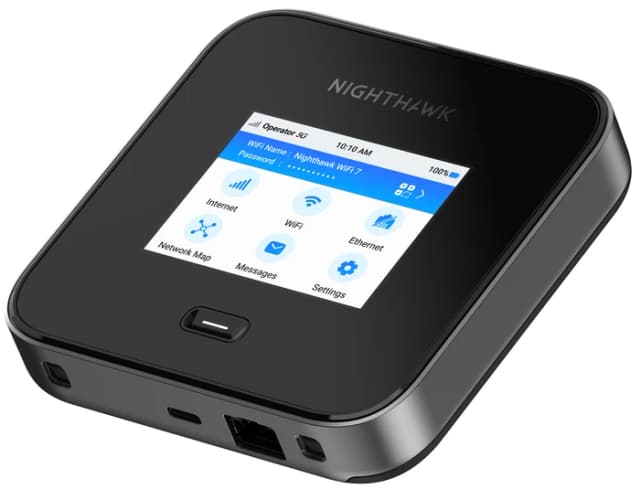 Detalle de Netgear Nighthawk M7 Pro MR7540: mobiler WLAN-Router mit Wi‑Fi 7 und Touchscreen