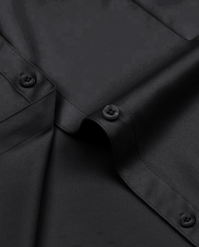 Detalle de siliteelon Damen Bluse bügelfrei Regular fit mit Stretch – einfarbiges Business- und Freizeit-Oberhemd