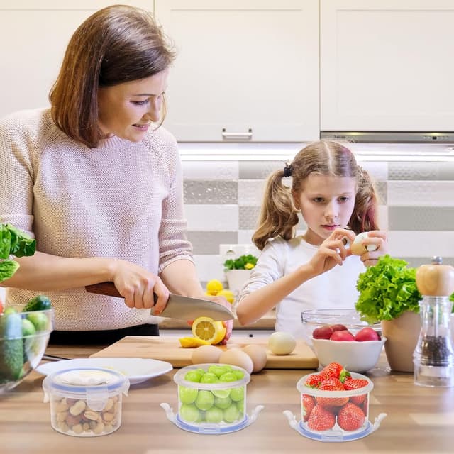 Thumbnail 6 de Kssvzz 6 Pack 300ml Round Food Containers with Airtight Lids (Leak-proof, Stackable)