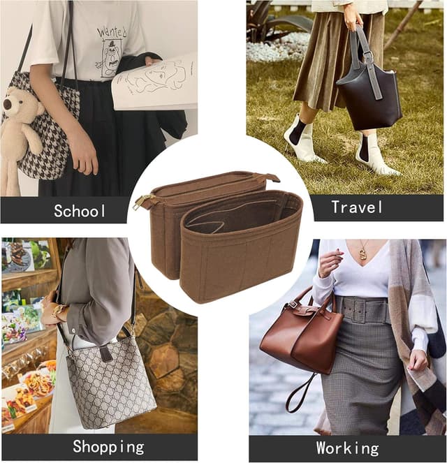 Thumbnail 6 de Soyizom Minimalist Functional Felt Bag Organiser Insert for Tote Bags (2-pack)