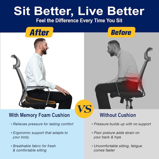 Thumbnail 6 de kingphenix Car Seat Cushion memory foam pad for driving comfort