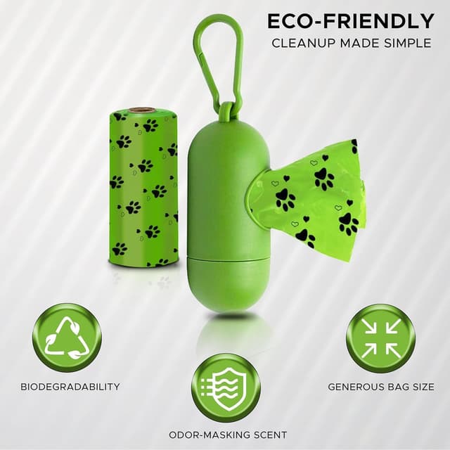 Detalle de EcoNour Dog Poo Bags (540-count) Biodegradable, Scented & Leak-proof with Dispenser