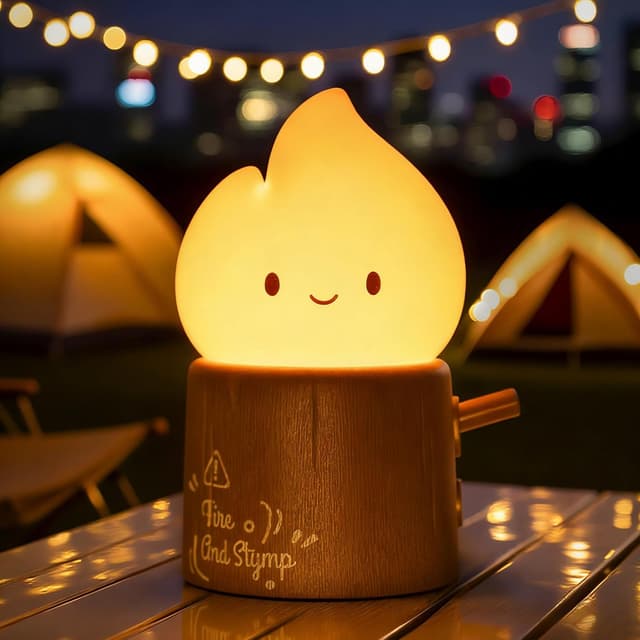 Detalle de IHALO Lampe de chevet enfant rechargeable LED à intensité variable (mode chaud + mode bougie) avec minuterie 15 minutes