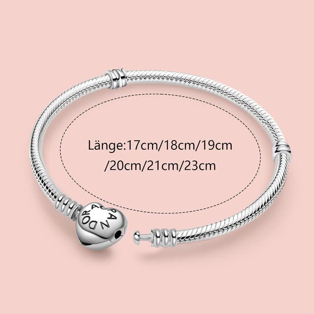 Detalle de ZHUOMOT Charm-Armband aus Sterling-Silber 925 für Damen (Moments-Serie/Schlangenketten), mit Geschenkbox