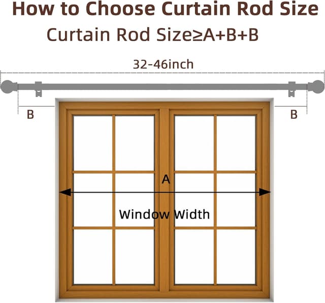 Thumbnail 4 de SMODBRODRE 5/8" Black Curtain Rods 28–48 in 🪟