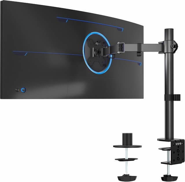 Detalle de VIVO STAND-V001 Single Monitor Arm Desk Mount (up to 32 inch regular / 38 inch ultrawide, VESA 75x75 or 100x100)