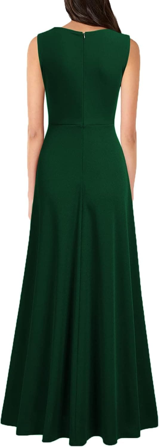 Detalle 2 de MUSHARE Women’s V-Neck Sleeveless Split Formal Dress (Maxi Cocktail Prom Style)