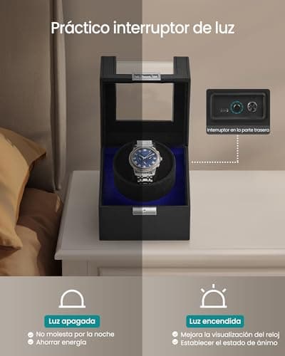 Detalle 2 de SONGMICS enrollador automático de reloj 4 modos