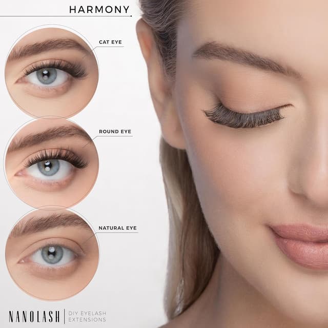 Detalle 2 de Nanolash DIY Wimpern-Cluster „Harmony“ – 36 Stück für Wimpernverlängerung zu Hause