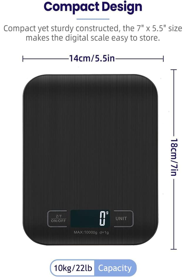 Detalle 2 de 22 lb digital food scale for kitchen use