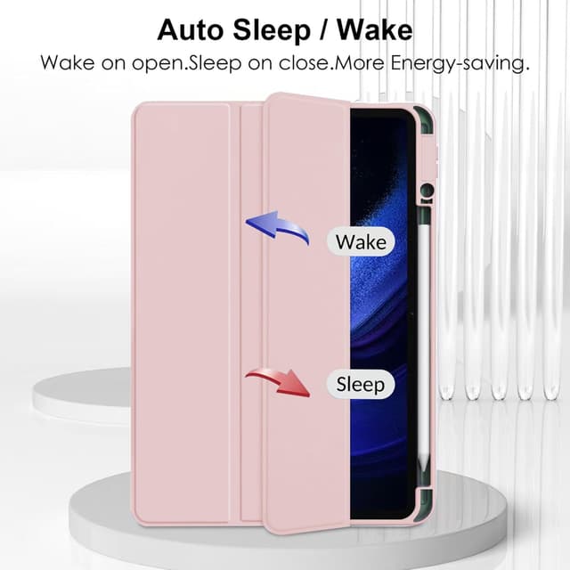 Detalle de CAUHENYEE Hülle für OnePlus Pad 3: stoßfest, Magnetverschluss, transparente Rückseite & Sleep-Funktion (rosa)