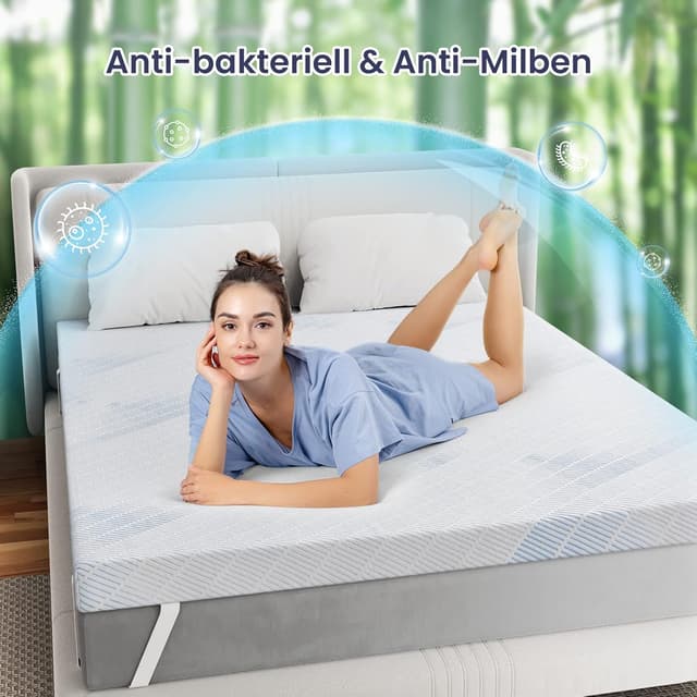 Thumbnail 6 de BedStory Gel Topper 180x200 cm, 10 cm Höhe mit Gel- und Memory-Foam & Bambuskohle