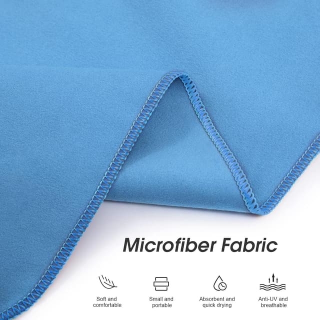 Detalle de Mokani accappatoio poncho in microfibra con cappuccio per beach, surf e cambio rapido (blu)