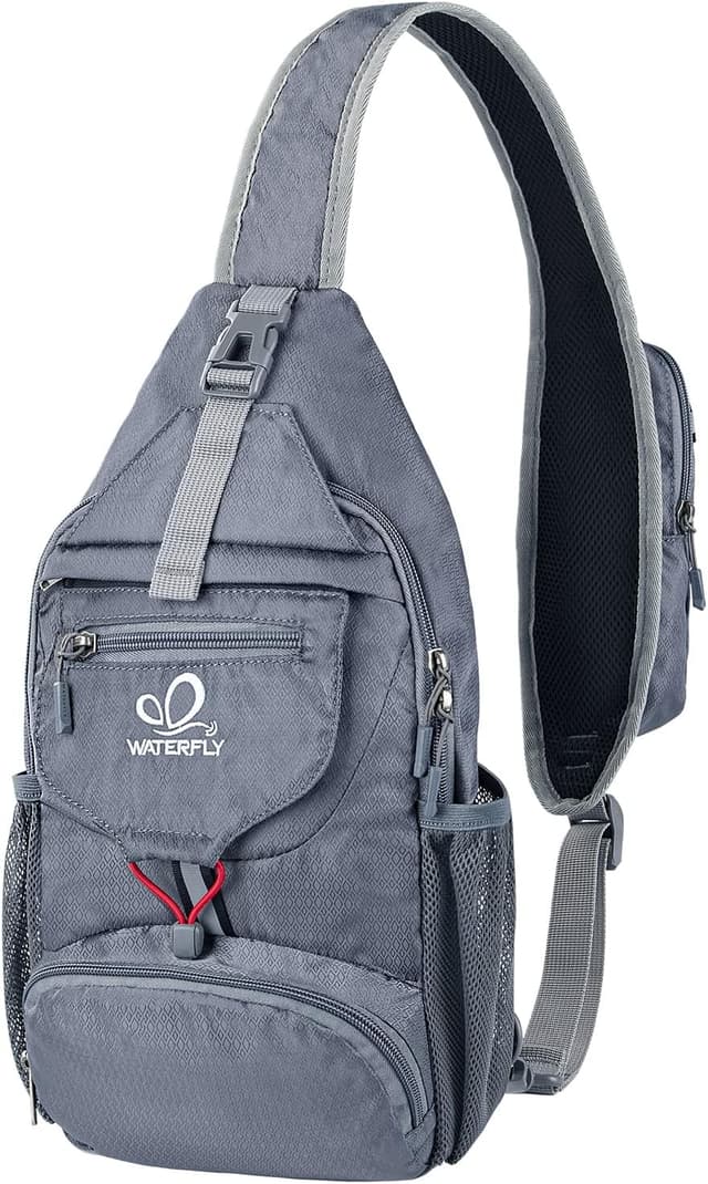 Detalle de Waterfly Brusttasche Sling Bag Klein – faltbare Crossbody-/Slingbag mit Nylon und verstellbarem Schultergurt