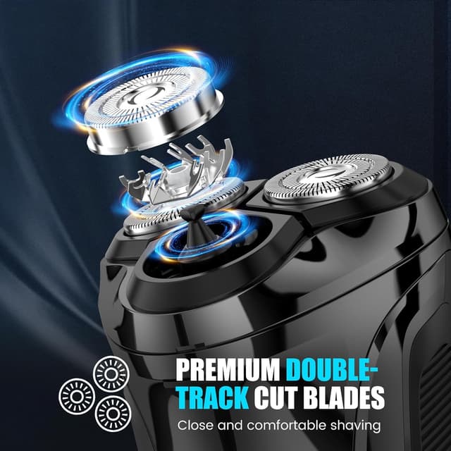 Detalle de Brightup Electric Razor Waterproof cordless rotary shaver for men