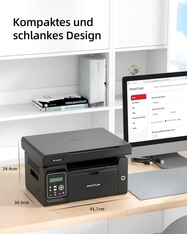 Thumbnail 6 de PANTUM M6500NW Laserdrucker Multifunktionsgerät (WLAN, Scanner & Kopierer) für A4 bis 22 Seiten/Min in Schwarzweiß
