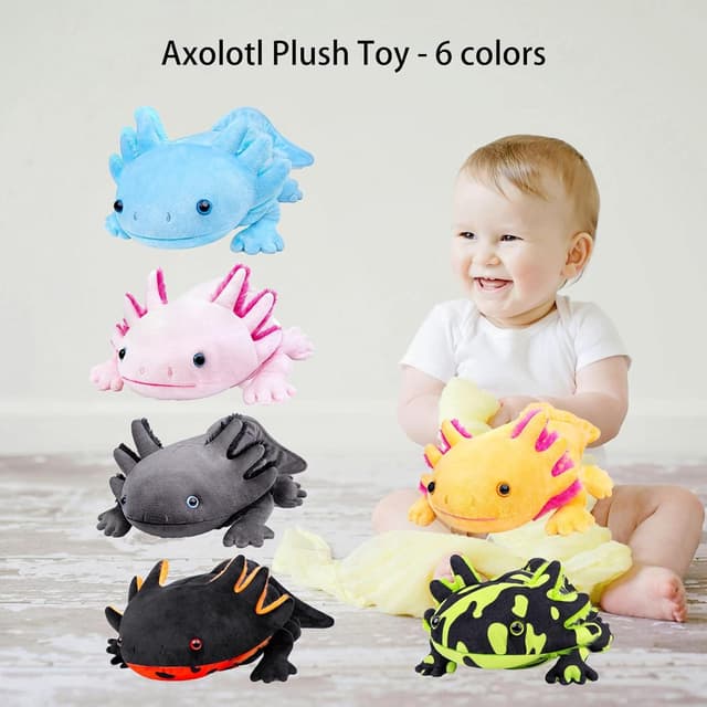 Thumbnail 3 de lilizzhoumax Axolotl Plush Toy (44cm / 17inch) – Blue realistic stuffed animal