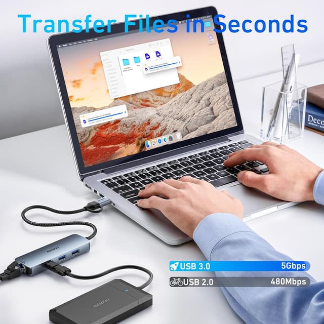 Detalle de BENFEI USB-C Ethernet hub 1 Gbps