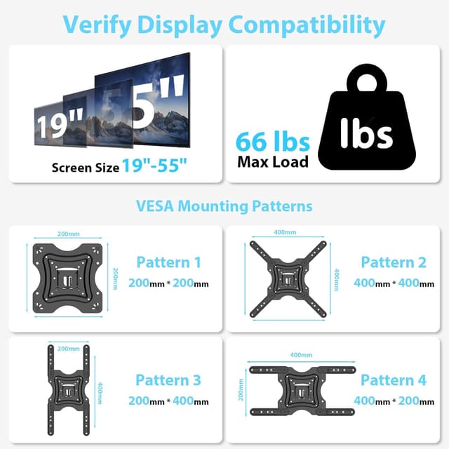 Thumbnail 6 de Gkyet Full Motion TV Wall Mount 17" Extension