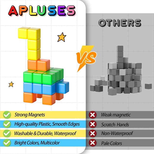 Detalle 2 de Apluses 42PCS Magnetic Blocks set for ages 3–5