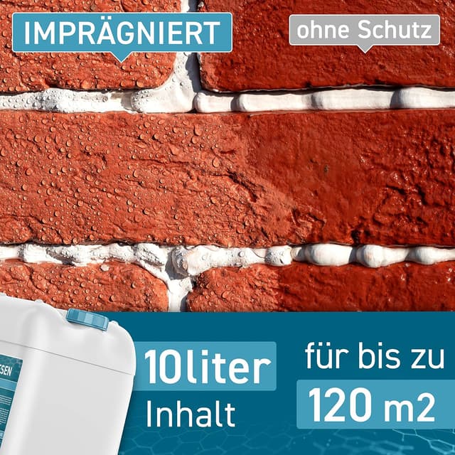 Detalle de PLINTEX Steinimprägnierung Außen & Innen (10 L) – wasser- und schmutzabweisend für Naturstein, Beton & mehr