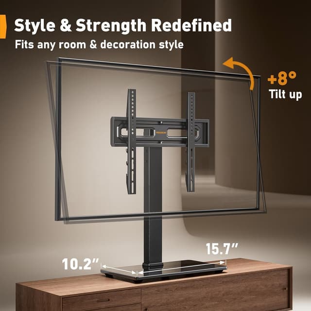 Detalle 2 de Perlegear PGTVS26 Swivel TV Stand 88 lbs