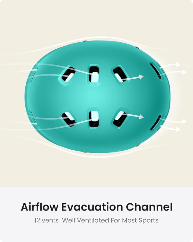 Detalle 2 de OutdoorMaster Beetles Snug Skateboard/Cycling Helmet (Adults, Youth & Kids) with Two Removable Liners