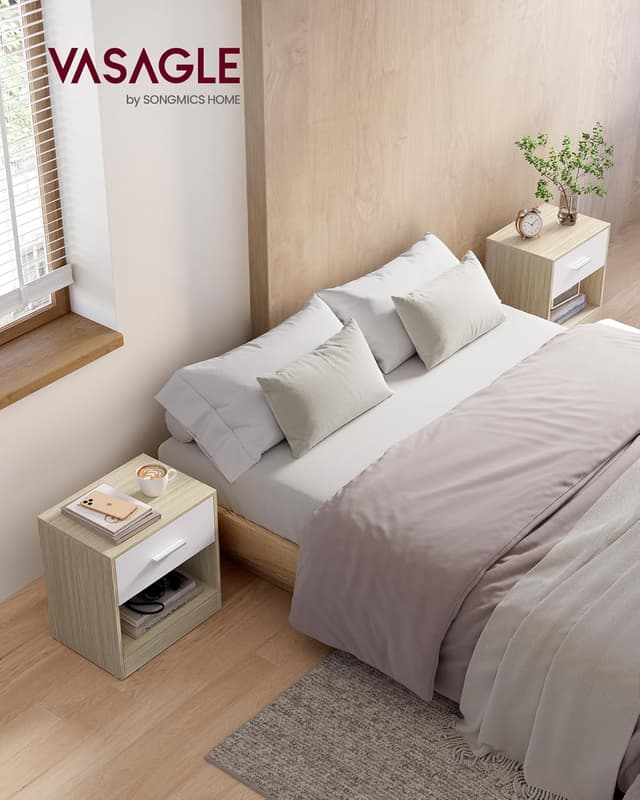 Thumbnail 1 de VASAGLE LET819T67 Comodini set 2 con cassetto e ripiano