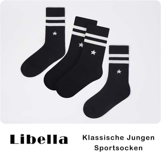 Detalle de Libella, confezione da 12 paia di calzini sportivi per bambini in misto cotone e poliammide