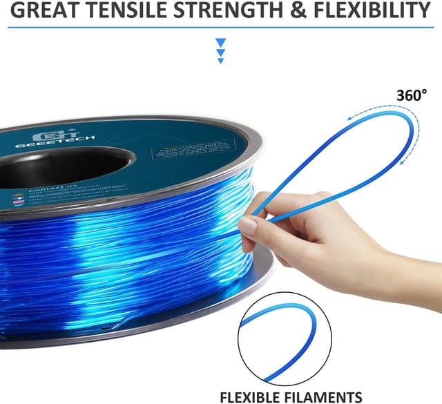 Detalle de GEEETECH TPU Filament 1,75 mm transparent blau 1 kg