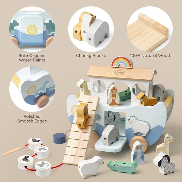 Thumbnail 3 de Joyreal Wooden Noah's Ark 1-3 yrs
