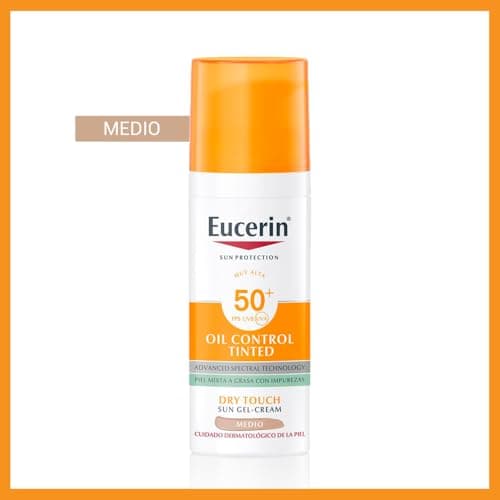 Detalle 2 de Eucerin Sun Face Oil Control FPS 50+ tono medio 50 ml