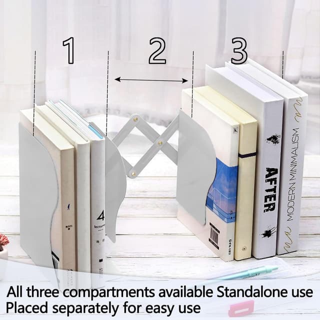 Thumbnail 3 de Book Ends Adjustable Metal Book Ends