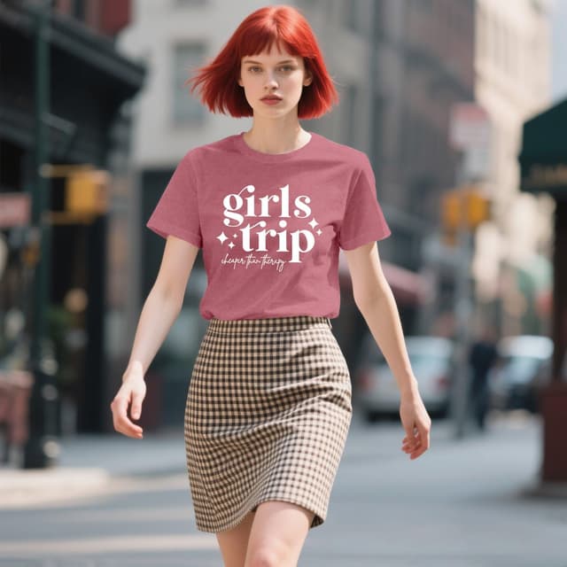 Detalle de Qskall Girls Trip T Shirt for Women – “Trip Cheaper Than Therapy” Vacation Tee (S–XXL)