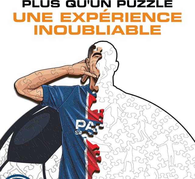 Detalle 2 de Puzzle en bois Iconic Puzzles PSG Achraf Hakimi (taille S) – 150 pièces, licence officielle