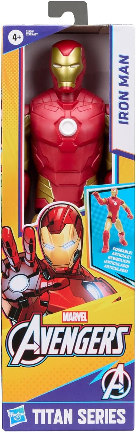 Detalle 2 de Marvel Avengers Titan Series Iron Man 29.2cm (11.5 inch) Action Figure (Red) – poseable super-hero toy for ages 4+