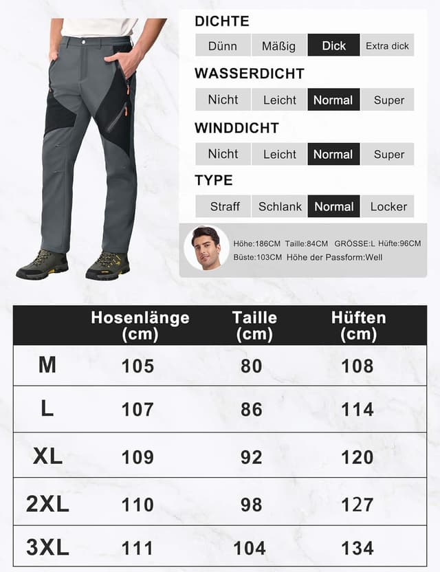 Thumbnail 4 de HFDWYJ Pantaloni impermeabili invernali uomo