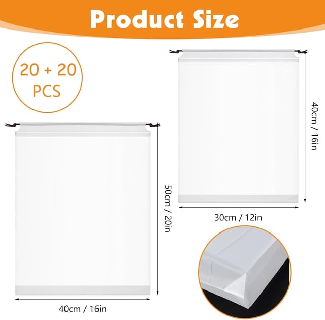 Detalle 2 de 40 PCS Drawstring Bags for Travel